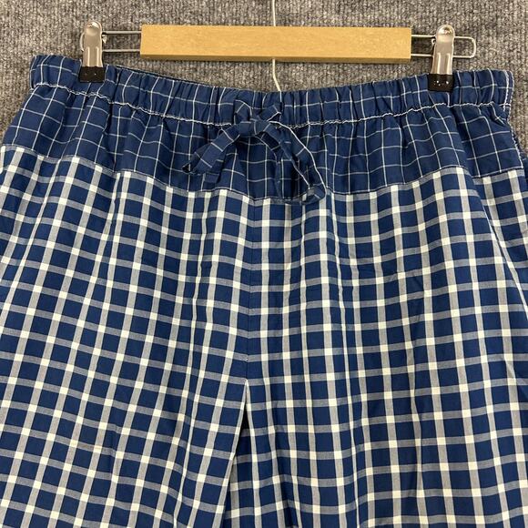 Tory Burch Pants 12 Picnic Plaid Silk Check Jogger Blue Gingham Indie Balloon - Picture 3 of 14